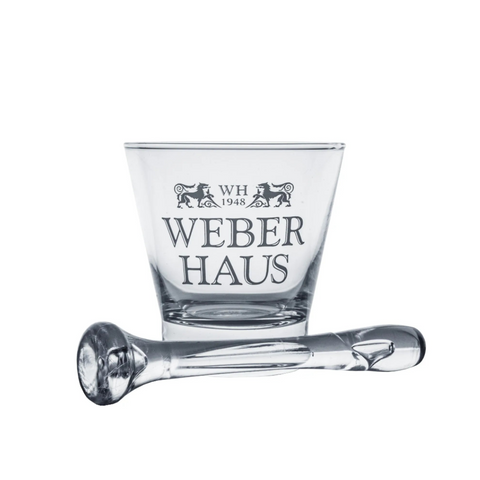 Copo para caipirinha Weber Haus 350ml com macerador em acrílico.